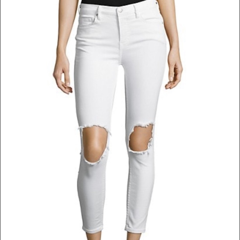 FREE PEOPLE FIVE-POCKET CROPPED JEANS